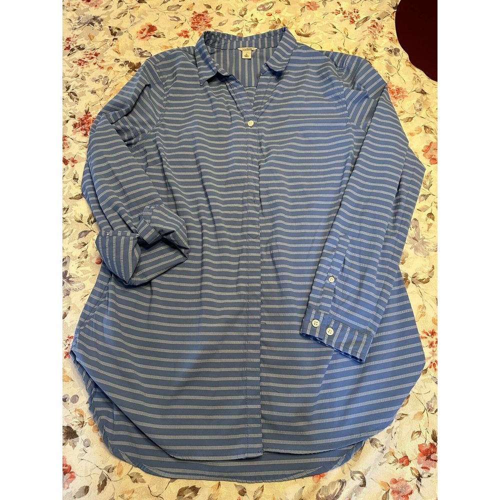 LL Bean Shirt Womens Large Roll Tab Long Sleeve Vented Fishing Hiking‎ Outdoors